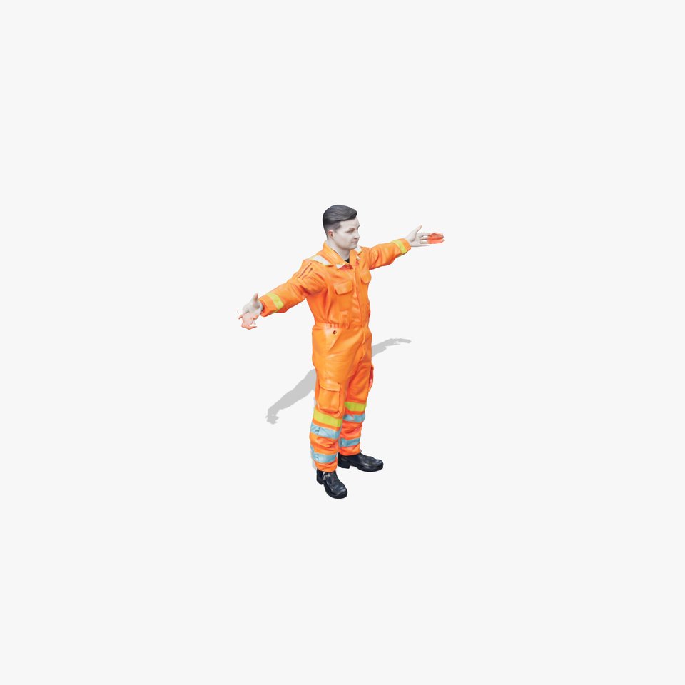 Safety Worker Orange Uniform model pack